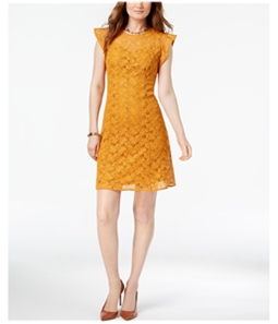 Michael Kors Womens Lace Flutter Sleeve Mini Dress