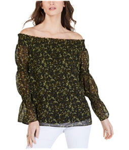 Michael Kors Womens Butterfly Camo Peasant Blouse