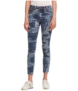 DKNY Womens Splatter Everywhere Cropped Skinny Fit Jeans