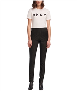 DKNY Womens Metallic Pinstripe Casual Lounge Pants