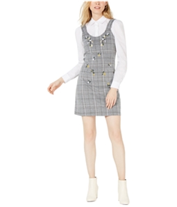 Project 28 Womens Embroidered Plaid Shift Dress