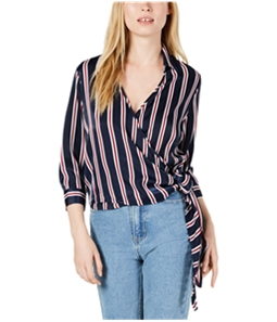 Project 28 Womens Striped Wrap Blouse