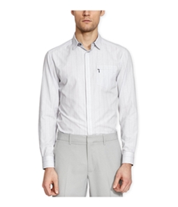 Kenneth Cole Mens Super Slim Stripe LS Button Up Shirt