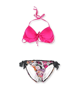 Kenneth Cole Womens Push Up Side Tie 2 Piece Bikini