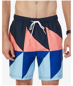 Nautica Mens Triangular Colorblock Swim Bottom Trunks