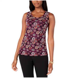 Tommy Hilfiger Womens Embroidered Sleeveless Blouse Top
