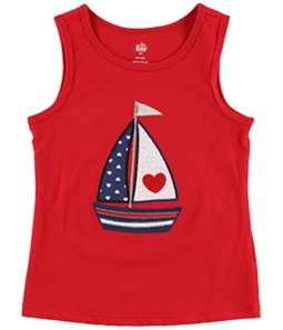 Kids Headquarters Girls Embroidered Sailboat Tank Top