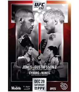 UFC Unisex 232 Dec 29 Saturday Official Poster