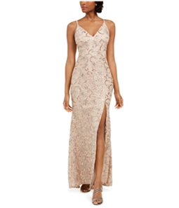 Vince Camuto Womens Embroidered Lace Gown Dress