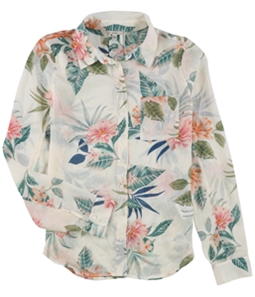 GUESS Womens Hanalei Blooms Button Up Shirt