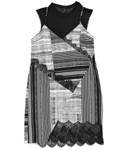 GUESS Womens Aziz Lace Trim A-line Slip Dress