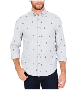 Nautica Mens Anchor Print Button Up Shirt