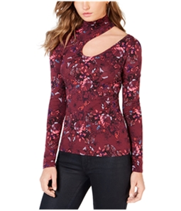 GUESS Womens Floral Cutout Pullover Blouse