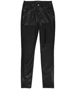 GUESS Womens Faux-Leather Casual Chino Pants