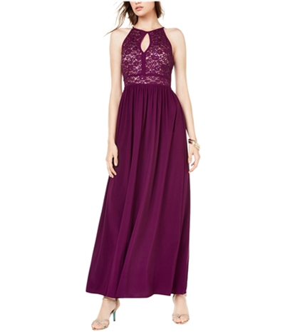 Morgan & Co Womens Glitter Lace Gown Maxi Dress
