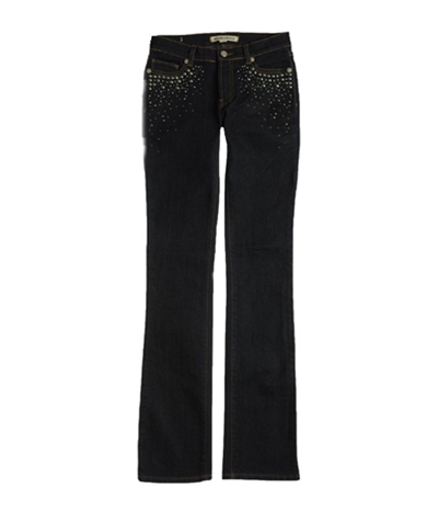 Andrew Charles Womens Backstage Rhinestoned Boot Cut Jeans