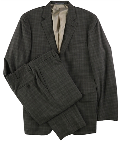 Hart Schaffner Marx Mens Plaid Two Button Formal Suit, TW2