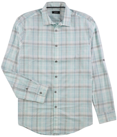 Alfani Mens Concord Plaid Button Up Shirt