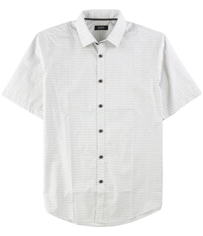 Alfani Mens Patterned Ss Button Up Shirt