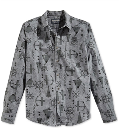 American Rag Mens Nautical Print Button Up Shirt