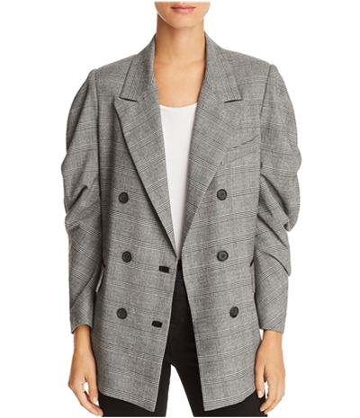 Joie Womens Houndstooth Double Breasted Blazer Jacket