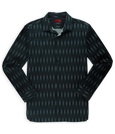 Alfani Mens Vertical Pixel Button Up Shirt