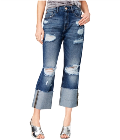 M1858 Womens Distressed & Ripped Cropped Jeans