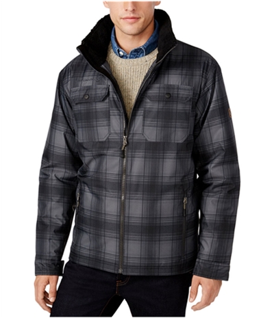 Free Country Mens Plaid Canvas Utility Parka Coat