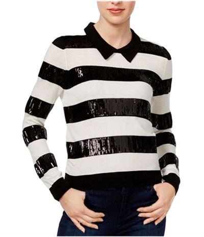 Maison Jules Womens Striped Pullover Sweater, TW2