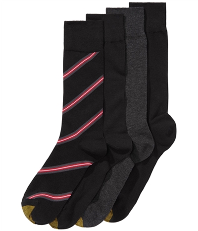 Gold Toe Mens 4 Pair Solid And Striped Dress Socks