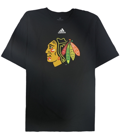 Adidas Mens Chicago Blackhawks Logo Graphic T-Shirt