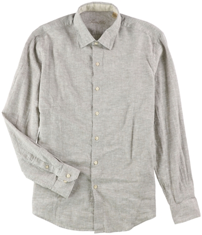Tasso Elba Mens Linen Button Up Shirt, TW3