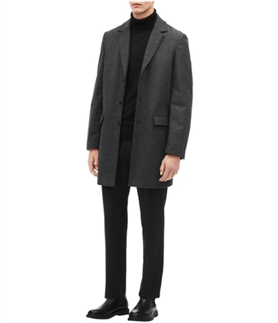 Calvin Klein Mens Herringbone Overcoat Dress