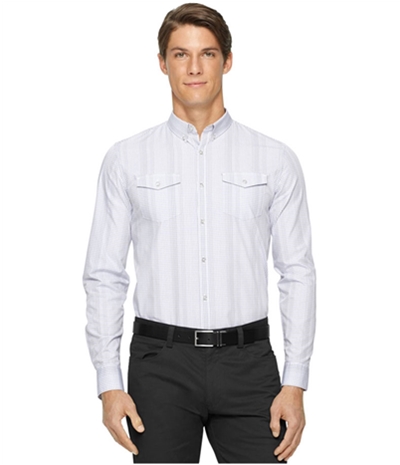 Calvin Klein Mens Gingham Slim Fit Button Up Shirt