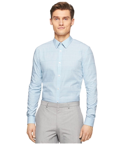 Calvin Klein Mens Fine Check Cord Button Up Shirt
