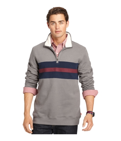 Izod Mens Quarter-Zip Striped Sweatshirt, TW1