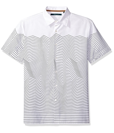 Perry Ellis Mens Wave Stripe Button Up Shirt