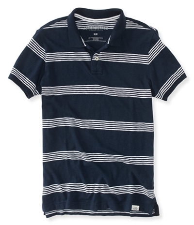 Aeropostale Mens Striped Rugby Polo Shirt