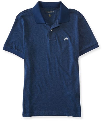 Aeropostale Mens A87 Heathered Rugby Polo Shirt