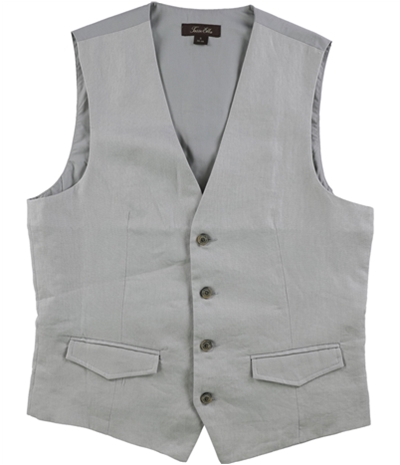 Tasso Elba Mens Linen Four Button Vest, TW4