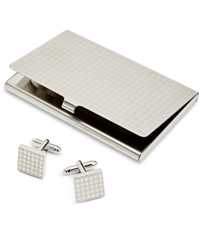 The Gift Mens Card Case Square Shape Cufflinks