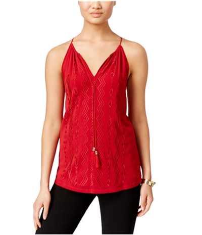I-N-C Womens Embroidered Sleeveless Blouse Top