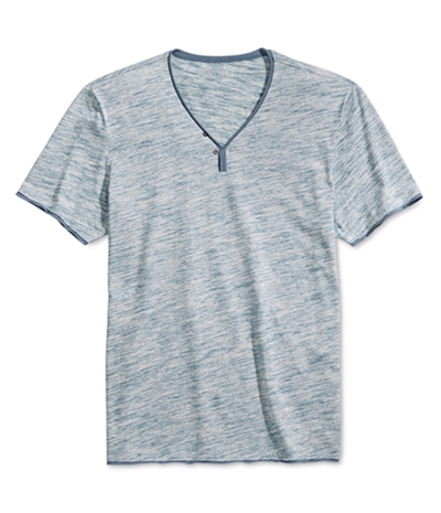 I-N-C Mens Heathered Y-Neck Graphic T-Shirt