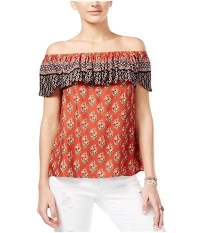 American Rag Womens Printed Off-The-Shoulder Pullover Blouse, TW1