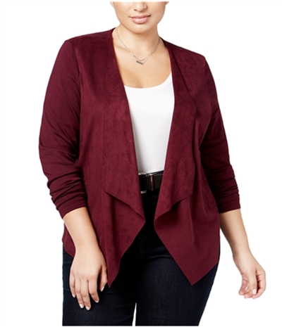 I-N-C Womens Faux Suede Cardigan Sweater