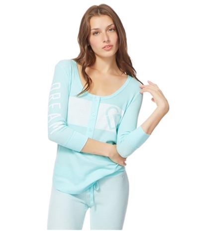 Aeropostale Womens Logo Thermal Henley Shirt