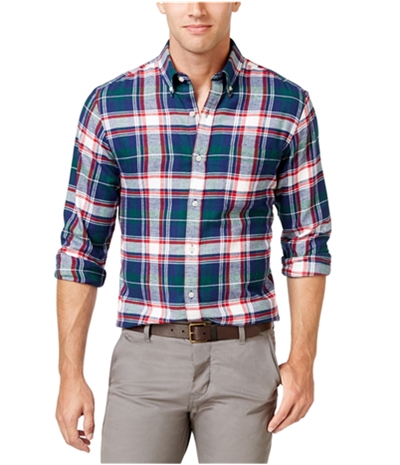 John Ashford Mens Big & Tall Plaid Button Up Shirt