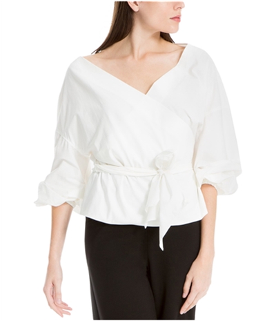 Max Studio London Womens Belted Wrap Blouse, TW1