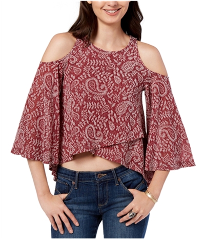 Lucky Brand Womens High-Low Cold Shoulder Blouse