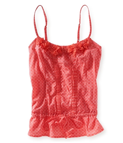 Aeropostale Womens Circle Pattern Pleat Front Cami Tank Top